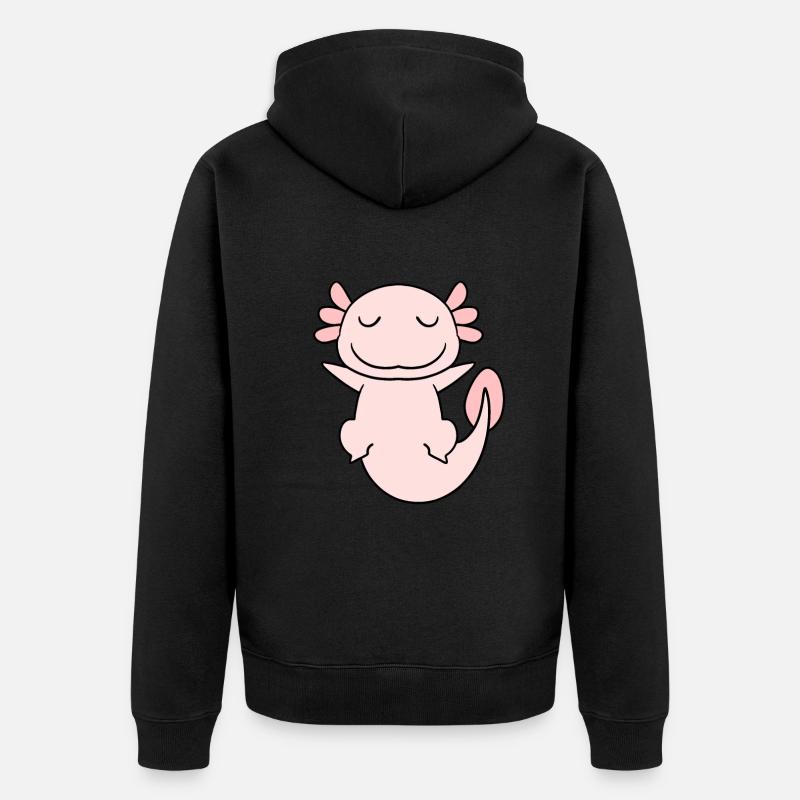 Axolotl Rose Doux - Veste à capuche bio Premium Unisexe - noir