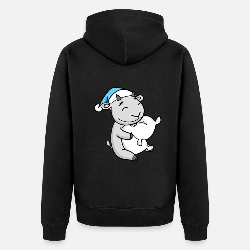 Chèvre Bébé Chèvre Domestique - Veste à capuche bio Premium Unisexe - noir
