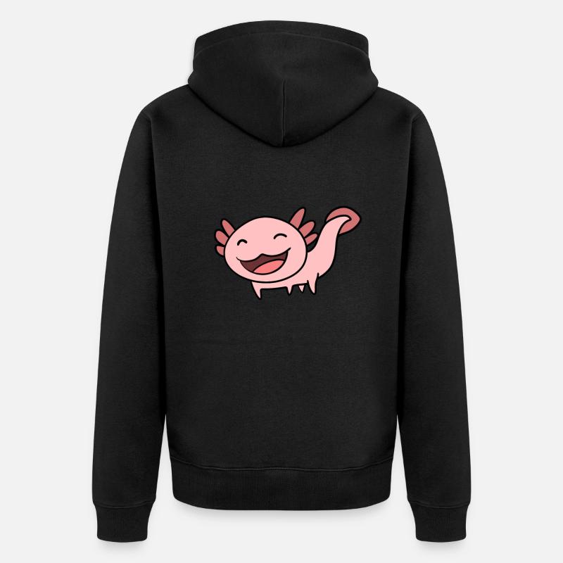 Axolotl Rose Doux - Veste à capuche bio Premium Unisexe - noir