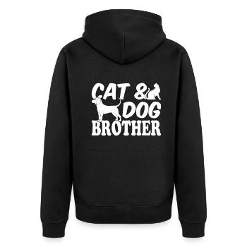 Amoureux des chats Amoureux des chiens Propriétaire de chat chien - Veste à capuche bio Premium Unisexe - noir - Dos - Nico (187cm)