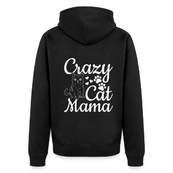 Chat Maman Chat Amoureux Mignon Chat Maman - - Veste à capuche bio Premium Unisexe - noir - Dos - Nico (187cm)
