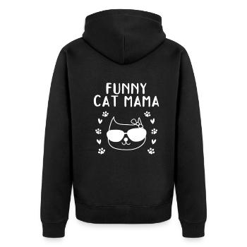 Chat Maman Mignon Chat Amant Chat Maman - Veste à capuche bio Premium Unisexe - noir - Dos - Nico (187cm)