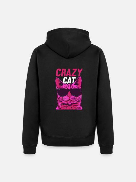 Cat Lovers Cat Owner Funny Cat Memes - Unisex Premium Organic Zip Hoodie - black