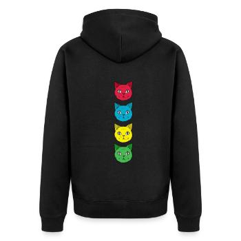 Propriétaire de chat Amoureux des chats Chats mignons - Veste à capuche bio Premium Unisexe - noir - Dos - Nico (187cm)