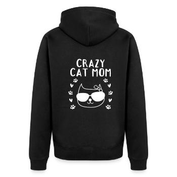 Katze Mama Niedliche Katze Liebhaber Katze Mama I - Unisex Premium Bio Zip Hoodie - Schwarz - Hinten - Nico (187cm)