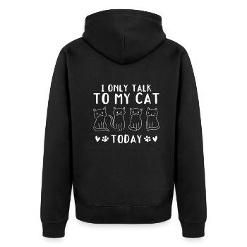 Propriétaire de chat Je ne parle qu’à mon Ka aujourd’hui - Veste à capuche bio Premium Unisexe - noir - Dos - Nico (187cm)