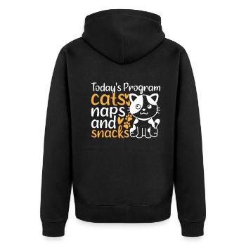 Niedliche Katzen I Heutiges Programm Katzen Nicker - Unisex Premium Bio Zip Hoodie - Schwarz - Hinten - Nico (187cm)