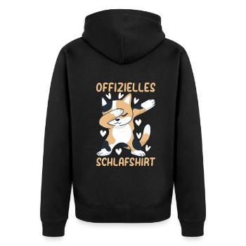 Katzen Schlafshirt Süße Katzen Offizielles Schlafs - Unisex Premium Bio Zip Hoodie - Schwarz - Hinten - Nico (187cm)