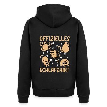 Katzen Schlafshirt Süße Katzen Offizielles Schlafs - Unisex Premium Bio Zip Hoodie - Schwarz - Hinten - Nico (187cm)