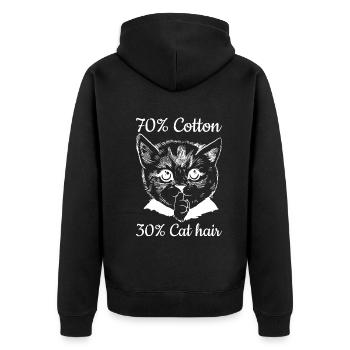 70% Coton 30% Poils de Chat I Propriétaire de Chat Lust - Veste à capuche bio Premium Unisexe - noir - Dos - Nico (187cm)