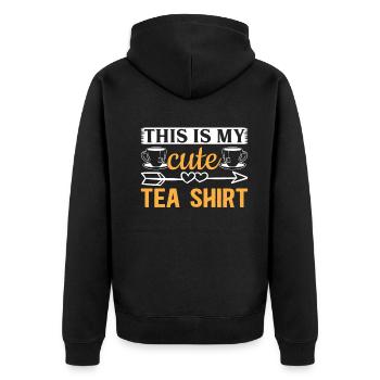 Tea Lover I This Is My Cute Tea Shirt I Tea - Unisex Premium Organic Zip Hoodie - black - Back - Nico (187cm)