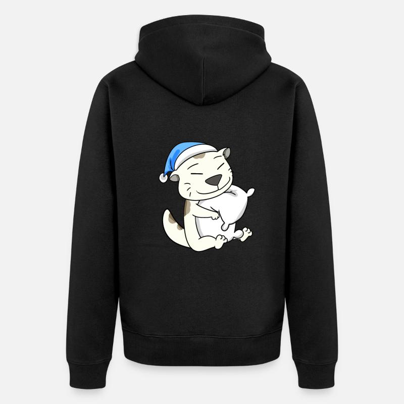 Katze Katzenrasse Devon Rex - Unisex Premium Bio Zip Hoodie - Schwarz