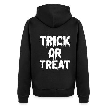 Astuce d’idées d’Halloween ou fête d’Halloween aigre - Veste à capuche bio Premium Unisexe - noir - Dos - Nico (187cm)