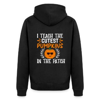 Professeur d’école J’enseigne les citrouilles les plus mignonnes - Veste à capuche bio Premium Unisexe - noir - Dos - Nico (187cm)