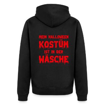 Halloween Lustige Halloween Sprüche I Halloween Lu - Unisex Premium Bio Zip Hoodie - Schwarz - Hinten - Nico (187cm)