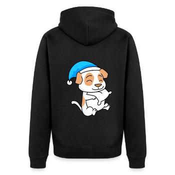 Dog Dog Breed Jack Russell Terrier - Unisex Premium Organic Zip Hoodie - black - Back - Nico (187cm)