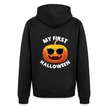Halloween Baby My First Halloween Newborn Baby - Unisex Premium Organic Zip Hoodie - black - Back - Nico (187cm)