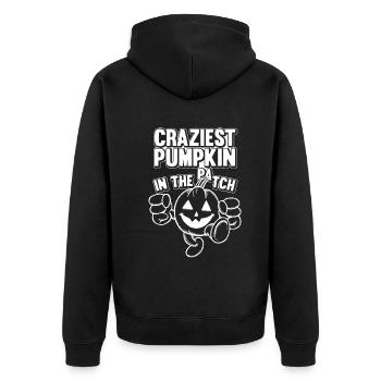 Craziest Pumpkin In The Patch - Funny Halloween - Unisex Premium Organic Zip Hoodie - black - Back - Nico (187cm)