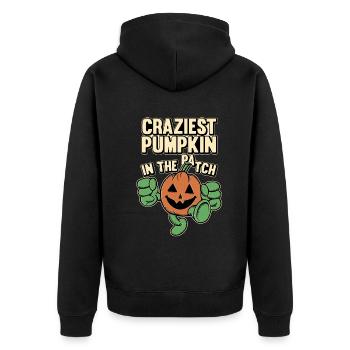 Craziest Pumpkin In The Patch - Halloween Pumpkin - Unisex Premium Bio Zip Hoodie - Schwarz - Hinten - Nico (187cm)