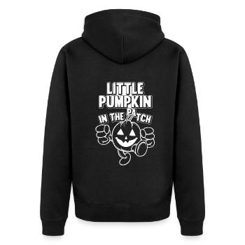 Little Pumpkin In The Patch - Halloween Pumpkin - Unisex Premium Bio Zip Hoodie - Schwarz - Hinten - Nico (187cm)