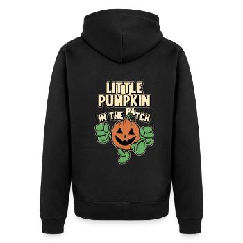 Halloween Little Pumpkin In The Patch - Halloween - Unisex Premium Bio Zip Hoodie - Schwarz - Hinten - Nico (187cm)
