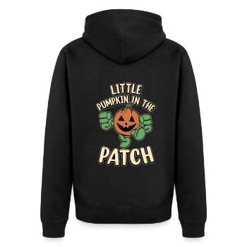 Halloween Little Pumpkin In The Patch - Pumpkin - Unisex Premium Bio Zip Hoodie - Schwarz - Hinten - Nico (187cm)