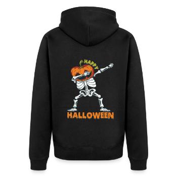 Joyeux Halloween Squelette Citrouille Halloween Dabbing - Veste à capuche bio Premium Unisexe - noir - Dos - Nico (187cm)