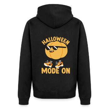 Halloween Party Halloween Mode On Funny Halloween - Unisex Premium Bio Zip Hoodie - Schwarz - Hinten - Nico (187cm)
