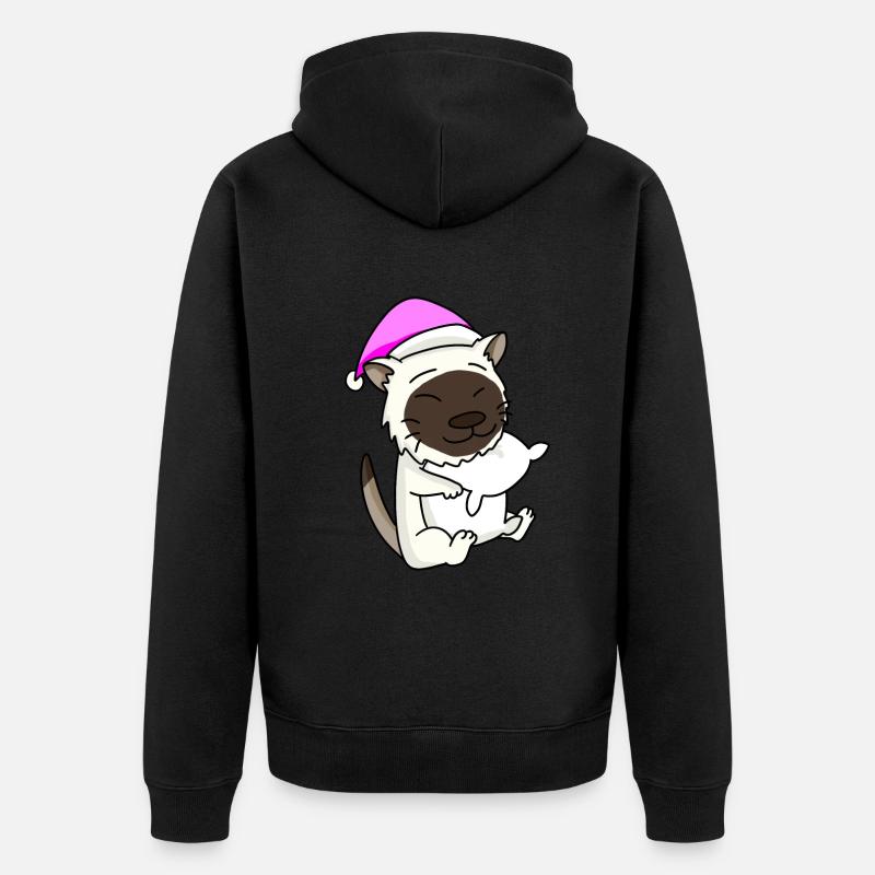 Chat race de chat Birmanie - Veste à capuche bio Premium Unisexe - noir