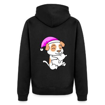 Dog Dog Breed Jack Russell Terrier - Unisex Premium Organic Zip Hoodie - black - Back - Nico (187cm)