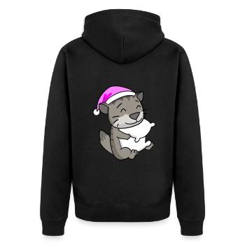 Cat Cat Breed Siberian Cat - Unisex Premium Organic Zip Hoodie - black - Back - Nico (187cm)