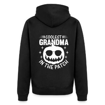 Halloween La grand-mère la plus cool dans le Patch I Grandma P - Veste à capuche bio Premium Unisexe - noir - Dos - Nico (187cm)