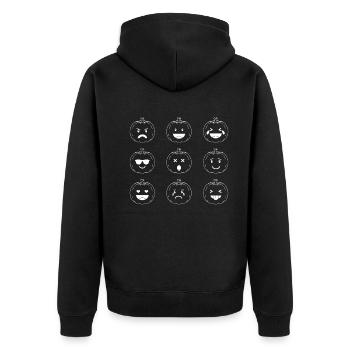 Funny Halloween Pumpkins I Halloween Pumpkin - Unisex Premium Organic Zip Hoodie - black - Back - Nico (187cm)