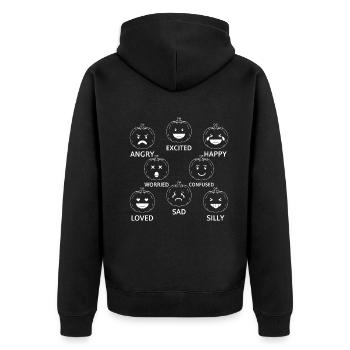Halloween Citrouille Emotion Drôle Citrouilles d’Halloween - Veste à capuche bio Premium Unisexe - noir - Dos - Nico (187cm)