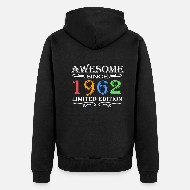 1962 - Né en 1962 - Veste à capuche bio Premium Unisexe - noir