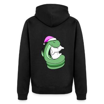 Snake with pillow and sleeping cap - Unisex Premium Organic Zip Hoodie - black - Back - Nico (187cm)