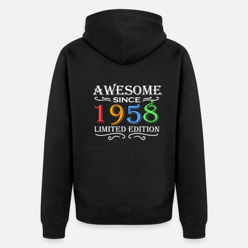 1958 - Né en 1958 - Veste à capuche bio Premium Unisexe - noir