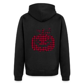 Halloween Pumpkin Red Pattern Pumpkin Spooky Pumpk - Unisex Premium Organic Zip Hoodie - black - Back - Nico (187cm)