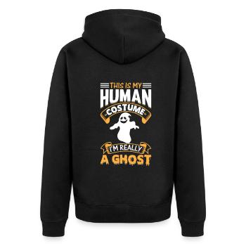 Fantôme d’Halloween C’est mon costume humain Je suis Reall - Veste à capuche bio Premium Unisexe - noir - Dos - Nico (187cm)