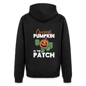 Halloween Craziest Pumpkin Dans Le Patch I Hallowee - Veste à capuche bio Premium Unisexe - noir - Dos - Nico (187cm)