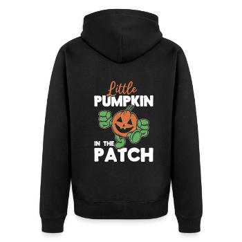 Halloween Little Pumpkin In The Patch I Halloween - Unisex Premium Organic Zip Hoodie - black - Back - Nico (187cm)