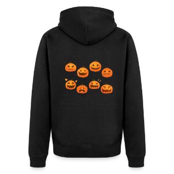 Funny Halloween Pumpkins - Halloween Pumpkins - Unisex Premium Bio Zip Hoodie - Schwarz - Hinten - Nico (187cm)