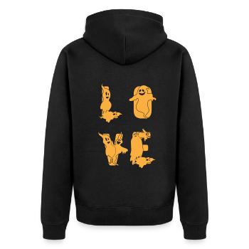 Fantômes d’Halloween AMOUR Fantôme d’Halloween Halloween - Veste à capuche bio Premium Unisexe - noir - Dos - Nico (187cm)