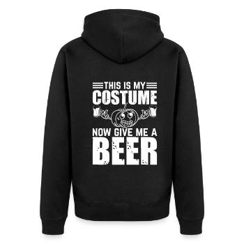 This Is My Costume Now Give Me A Beer - Halloween - Unisex Premium Organic Zip Hoodie - black - Back - Nico (187cm)