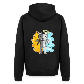 Chat Cat Race Egyptian Mau Ange et Diable - Veste à capuche bio Premium Unisexe - noir - Dos - Nico (187cm)