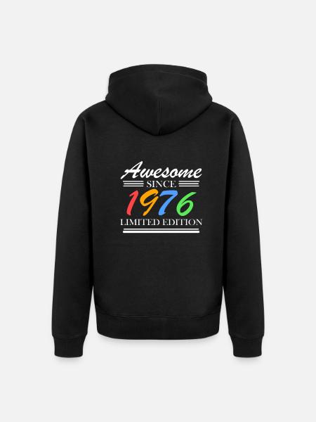 1976 - Fantastisk siden 1976 - Vintage 1976 - Premium økologisk unisex-hettejakke - svart