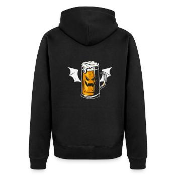 Halloween Beer Vampire I Funny Halloween Vampire - Unisex Premium Organic Zip Hoodie - black - Back - Nico (187cm)