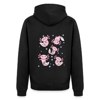 Axolotl Beaucoup d’Axolotls Mignon Axolotl Amoureux Axolotls - Veste à capuche bio Premium Unisexe - noir - Dos - Nico (187cm)