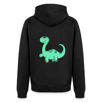 Motif de dinosaure - Veste à capuche bio Premium Unisexe - noir - Dos - Nico (187cm)