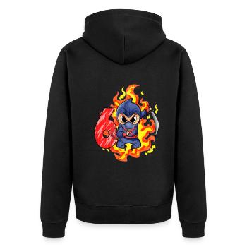 6th Birthday Boy 6 years old Ninja - Unisex Premium Organic Zip Hoodie - black - Back - Nico (187cm)